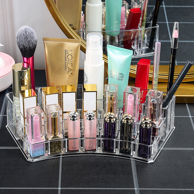 Desktop cosmetics collection box transparent large-capacity makeup stand for display frame