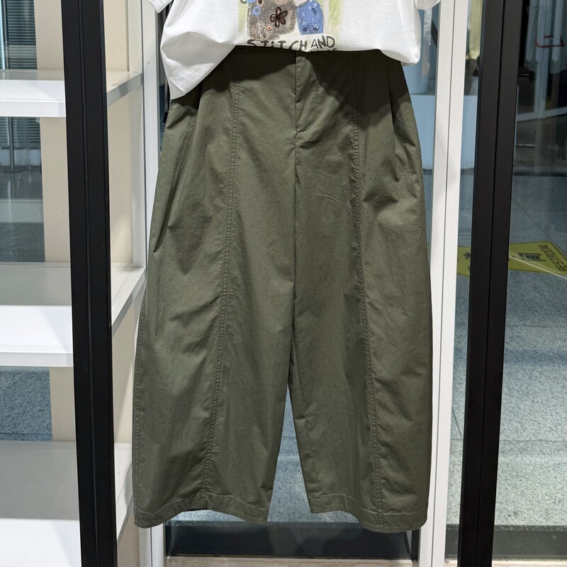 Minimalist Style Wide-Leg Pants 2026 Summer New High-Waisted Slimming Versatile Loose Casual Cropped Pants Curved Pants