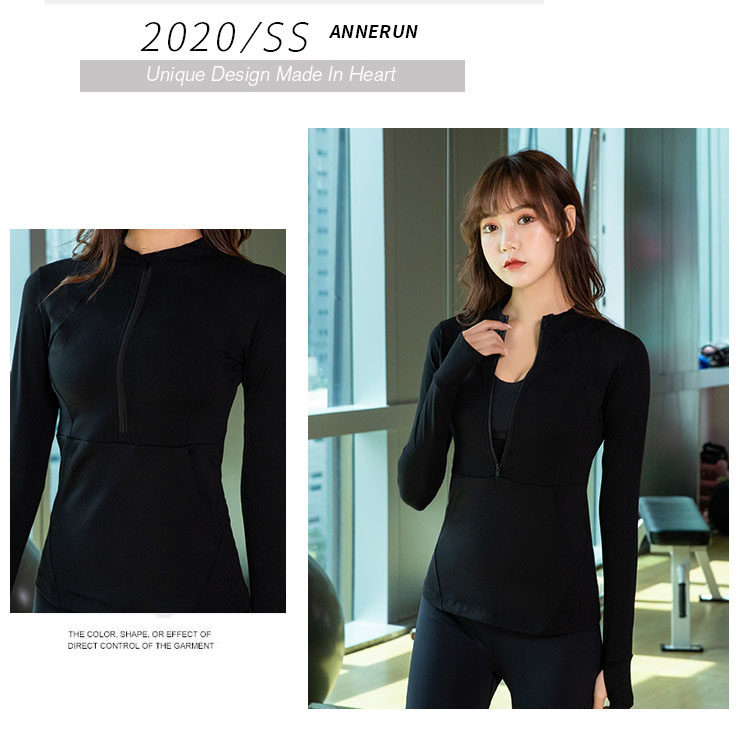 Куртка для йоги 瑜伽服装紧身快干长袖修身外衣上衣拉炼跑步性感运动外衣女性秋冬新款