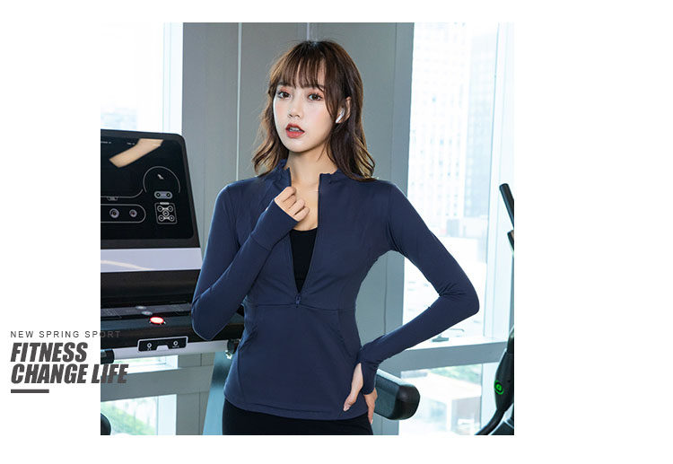 Куртка для йоги 瑜伽服装紧身快干长袖修身外衣上衣拉炼跑步性感运动外衣女性秋冬新款