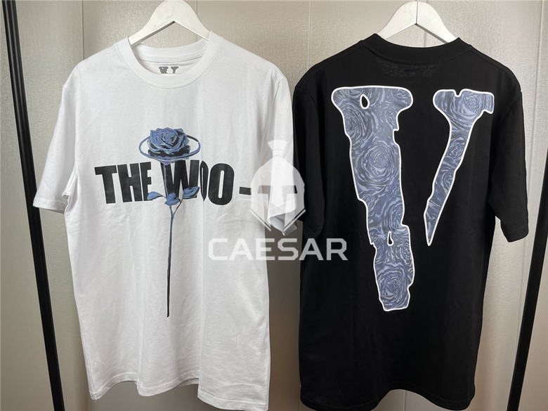 Spot VLONE x POP SMOKE co-titled album around THE WOO Rose Short Sleeve TEE