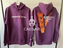 Spot VLONE x 999 Juice WRLD Co-branded Legends Never Die Big V Purple Hoodie