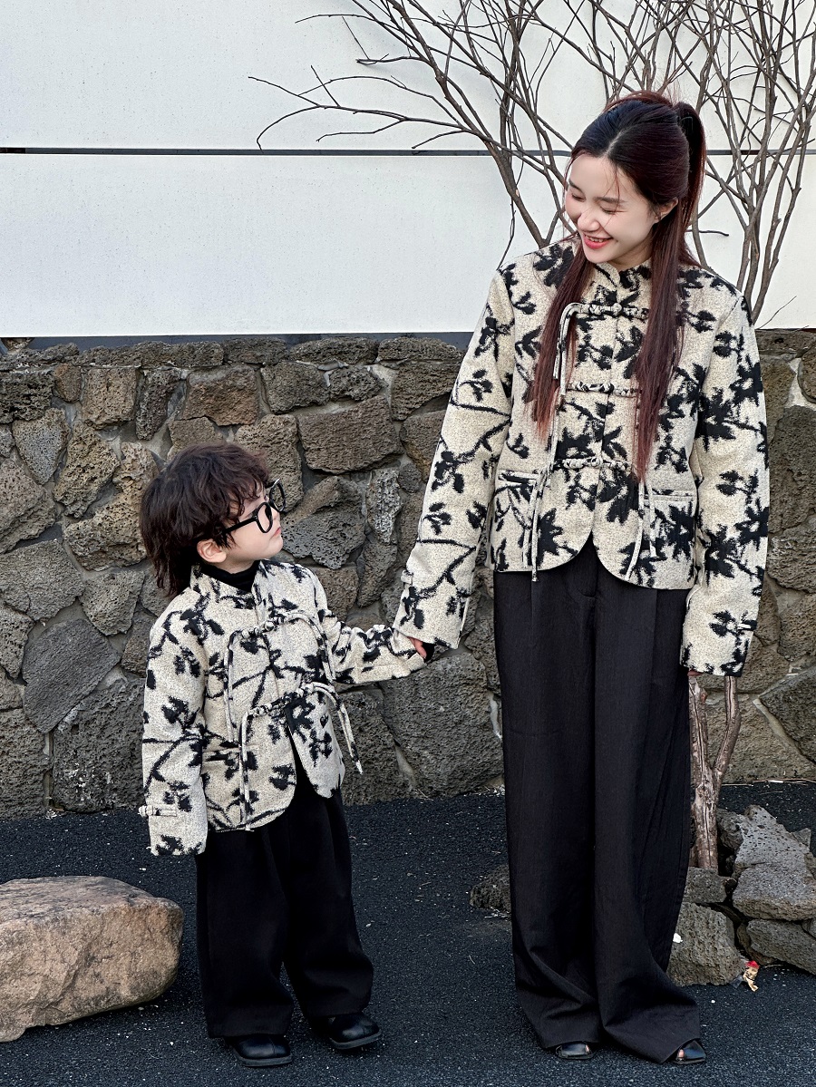 Boom Boom November New products male and female children New Chinese cotton clothes Children jacquard pro-loading disc buckle cotton clothes-Taobao