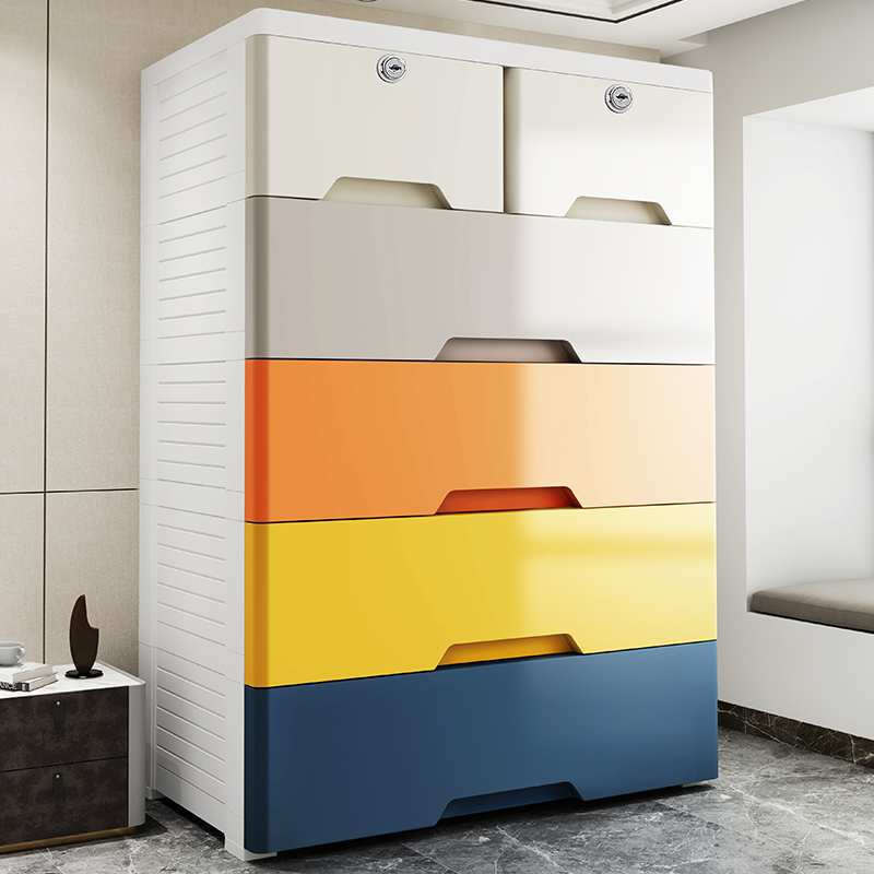 70cm Wide Children's Wardrobe Drawer-Type Containing Cabinet Bedroom Home Baby Closet Baby Wardrobe Thickened Locker 