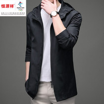 Hengyuan Xiang Groups new loose casual male wind clothing Lianhood Long-style mens spring clothing blouses jacket for spring and autumn