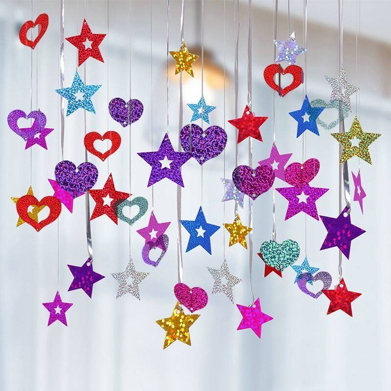 ins room placement decoration hanging decoration mesh red girl hearts air hanging accessories bedroom ceiling wall wedding balloons