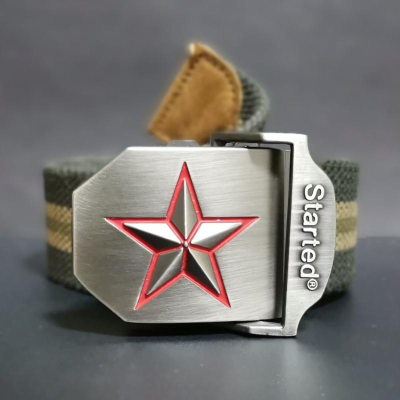 Outdoor Thickened Automatic Buckle Leather Strap Casual Jeans With Trendy Korean Version Work Fit Pants Canvas Nylon Uniformed Belt
