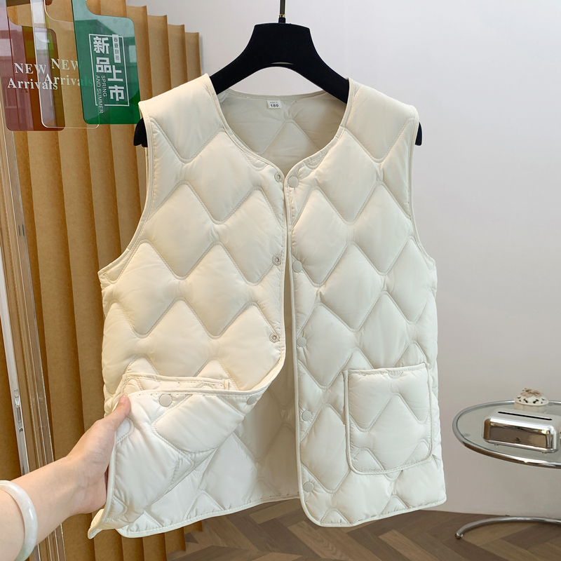 Lightweight Quilted Vest for Women, 2026 Autumn New Style, Padded Loose Vest, Winter Outerwear, Warm Sleeveless Jacket