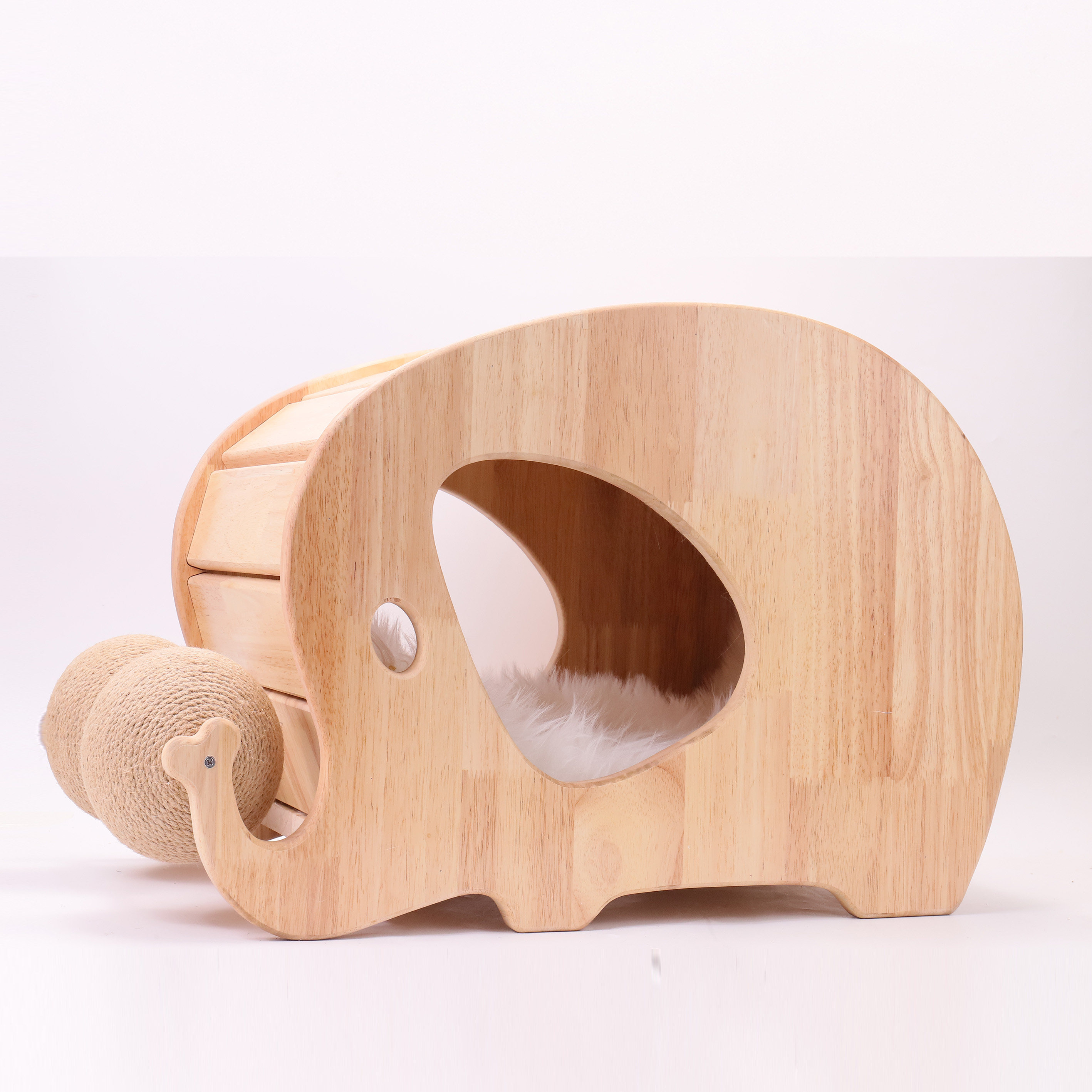Solid wood Cat Nest Semi-Hermetic Wood Kitty House All Season Universal Waterproof thermostatic detachable Cartoon Cat Cage