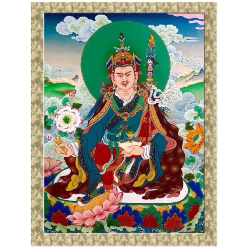 Decorative Lotus's Lotus Peanuts Great portrait Tutanka hanging painting Buddha painting bodhisattva statue-like photographic paper double-sided plastic packaging