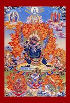 Decorative semi-handmade Buddha portrait Tantric Dharma protector Vajra Nyingmapa photo paper double-sided plastic seal 001