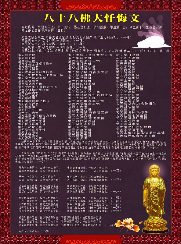 结缘88佛像八十八佛画像佛像画八十八佛大忏悔文手工相纸双面塑封