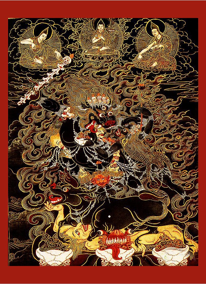 Custom decoration Tibetan Yan Mo enemy Yan Luo Wang hair care Bodhisattva Buddha portrait Thangka glued photo paper double-sided plastic seal - Taobao