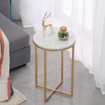Simple wrought iron tea table modern marble small apartment living room sofa side corner bedroom bedside table table