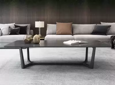 Nordic marble coffee table Modern minimalist tea table Household small apartment creative tea table Light luxury rock board rectangular