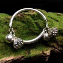 Original 999 Silver Hand Lotus Bells Featured Ancient Fair Bracelet Bracelet Ring
