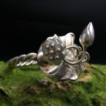 Original 999 Silver Hand Hand Lotus Traditional Features Retro Ancient Features Bracelet Mozu Silver Fair