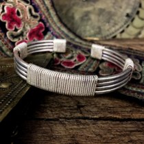 Original 999 Silver Hand Hmong Features Filar Multiple Circle Bracelet Multi - circle Silver Fair