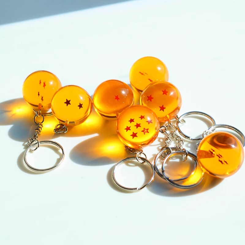 Dragon Ball Keychain 4-Star Orb Tribute to Akira Toriyama Orange Dragon Ball Transparent Pendant Bag Cartoon Charm Wish Fulfillment Dragon Ball Keychain 4-Star Orb Tribute to Akira Toriyama Orange Dragon Ball Transparent Pendant Bag Cartoon Charm Wish Fulfillment
