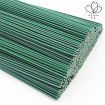 Silk mesh flower material DIY flower path green wire 2 Flower Branch rubber bag flower Rod Rose Rod green wire stem