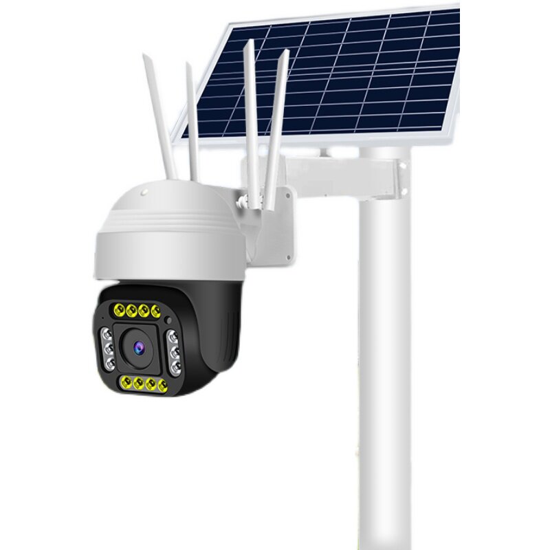 4GWIFI Solar Camera 400W Wireless HD 360 Degree No Dead Angle Remote Color Home Surveillance