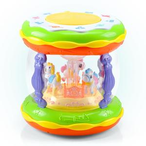 旋转木马手拍鼓音乐灯光鼓触摸可充电宝宝手拍鼓早益智儿童玩具C