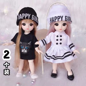 8分娃bjd17厘米芭比娃娃套装衣服可换装13关节可爱公主玩具女孩C