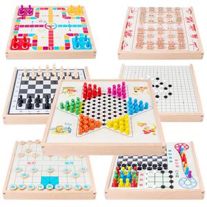 飞行棋游戏跳棋斗兽棋多功能合一五子棋棋盘儿童棋类益智玩具学Z