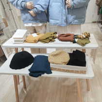 Solid wood legs Nordic clothing store Nakashima stand window display stand bag shoes hats cosmetics display stand table