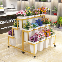 Iron Flower Shop Special Shelf Flower Holder Multi-layer Plastic Wake Flower Bucket Mobile Flower Display Rack