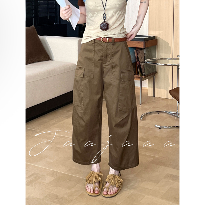 Jaajaaa William Castle Light Oxygen Retro Style Workwear Pocket Straight Functional Cotton Work Pants/Iihf