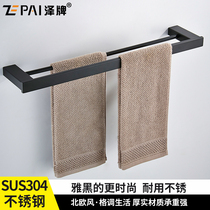 304 stainless steel towel bar hanging bar toilet double bar towel rack bathroom bathroom hardware pendant