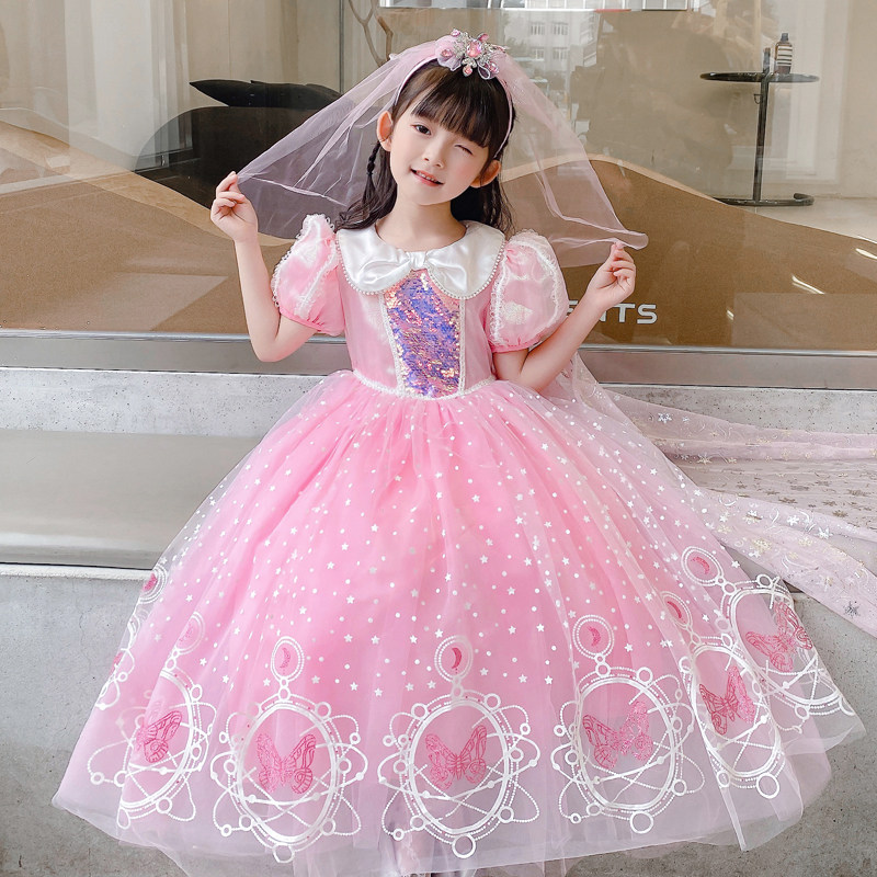 elsa pink dress PINK PRINCESS Elsa/frozen Deluxe Tutu Dress With Tiara/wand/cape