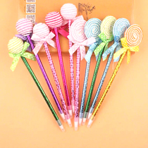 Lollipop pen Cute candy color ballpoint pen childrens toys creatively push the scan code to absorb powder and drain small gifts