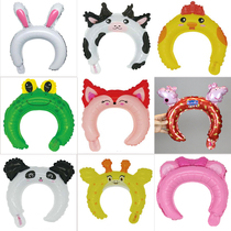 Hairpin balloon hairband aluminum film Kindergarten school childrens toy ground push suction powder scan code drainage activity small gift