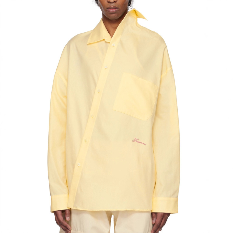 25 Years Early Autumn Men's Irregular Long-Sleeved Shirt with Lapel, Loose Casual Jacquemus Shirt, Unisex Style