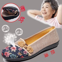 Old Beijing cloth shoes nv dan xie round flat non-slip mothers shoes shoes women soft bottom shoes female middle-aged and elderly shoes