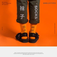 Tất cả những người độc ác | vớ thể thao Harajuku mới Trung Quốc jacquard thể thao terry vớ cao ống nam và nữ vớ vớ thủy triều vớ  cổ cao