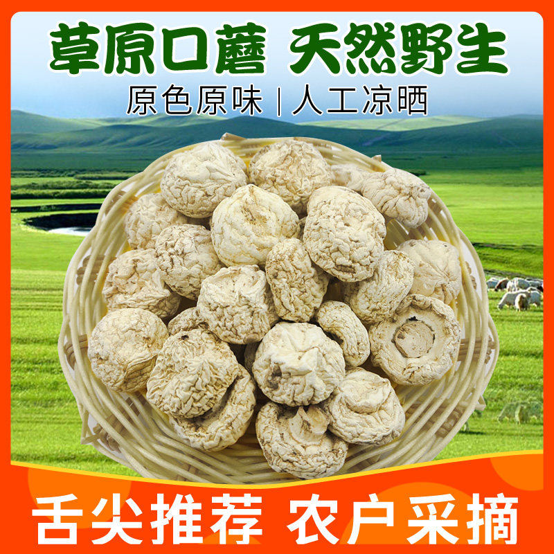 Wild Mouth Mushroom dry cargo Inner Mongolia prairie Zhangjiakou Dam on the tip of the tongue China recommends white mushroom bisporus-Taobao