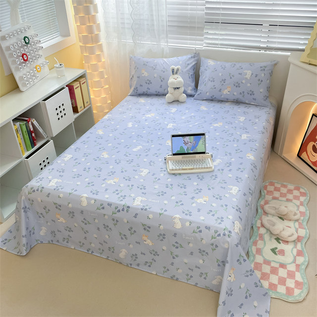 Mofan Home Textiles Cotton Cartoon Sheets Nordic ins 1.5m bed double 1.2m students dormitory pure cotton sheets