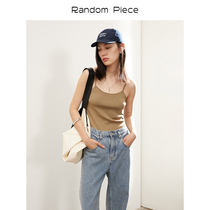 RandomPiece21 summer new U-collar short Joker slim solid color knitted slender Vest Women
