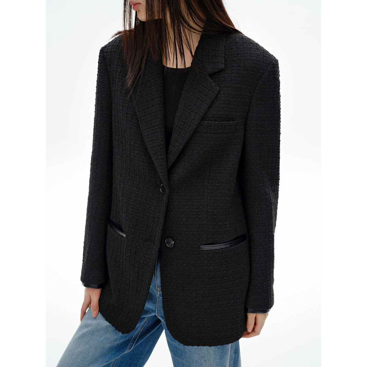 RandomPiece 2022 Spring Mate texture coarse flowers with classic small fragrance suit coat woman