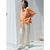 RandomPiece back two-piece placket deconstruction design same color embroidered shirt female summer short