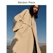 RandomPiece winter collar all wool texture long woolen coat women