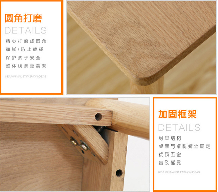 Nhà máy gỗ rắn trực tiếp Bắc Âu bàn tối giản bàn học viết bàn học đồ nội thất gỗ sồi trắng bàn máy tính - Đồ gỗ ngoài trời ghế xếp nằm du lịch