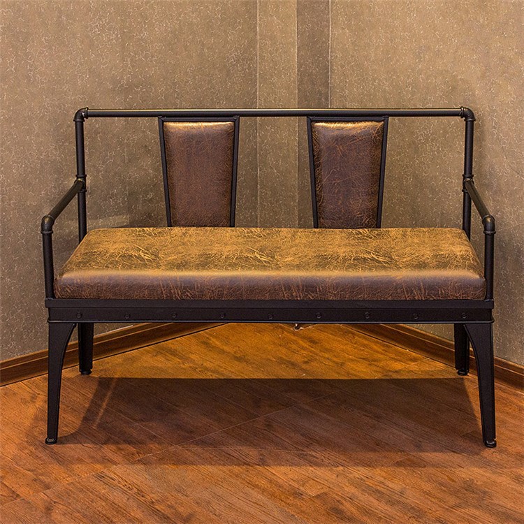 Nhà sản xuất bàn ghế sắt rèn kết hợp ghế sofa lười ba người Mỹ retro ống nước nhà hàng thẻ thanh ghế nội thất - Đồ gỗ ngoài trời ghế sân thượng