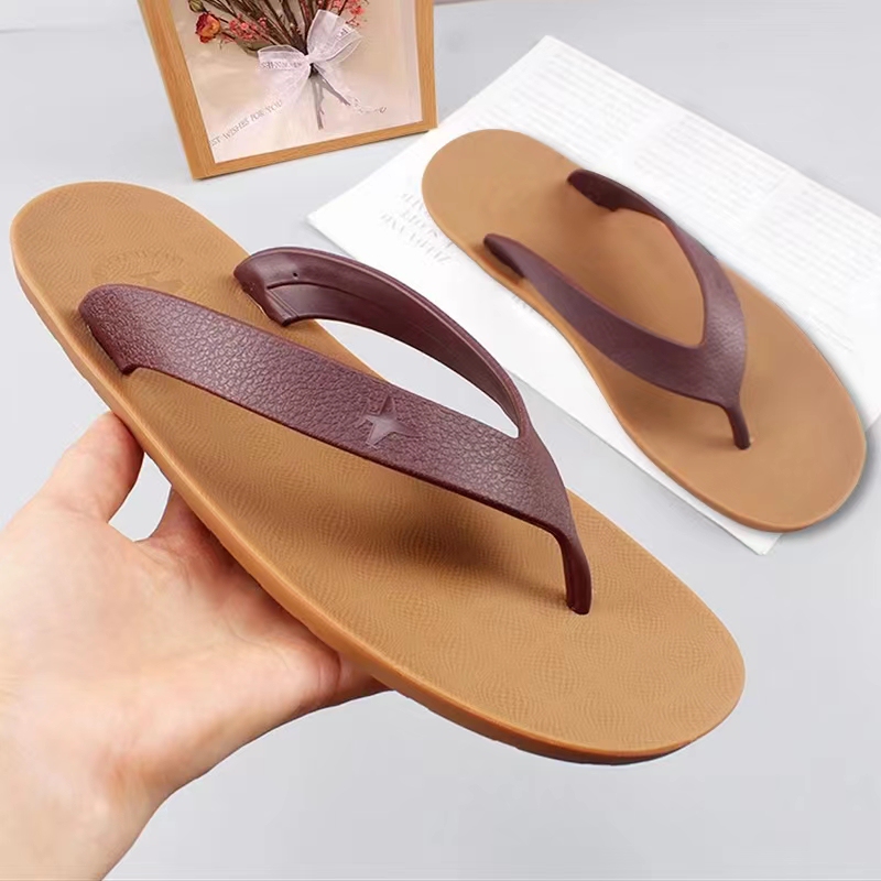 Men's Flip-Flops with Tire Soles, Imported from Vietnam, Rubber Soles, Wear-Resistant, Non-Slip, Odor-Free, Casual Couple's Home Shoes