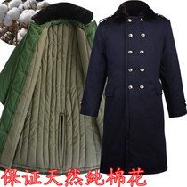 Cold storage cotton coat military green coat thickened pure cotton yellow coat long security clothing labor insurance removable and washable surface