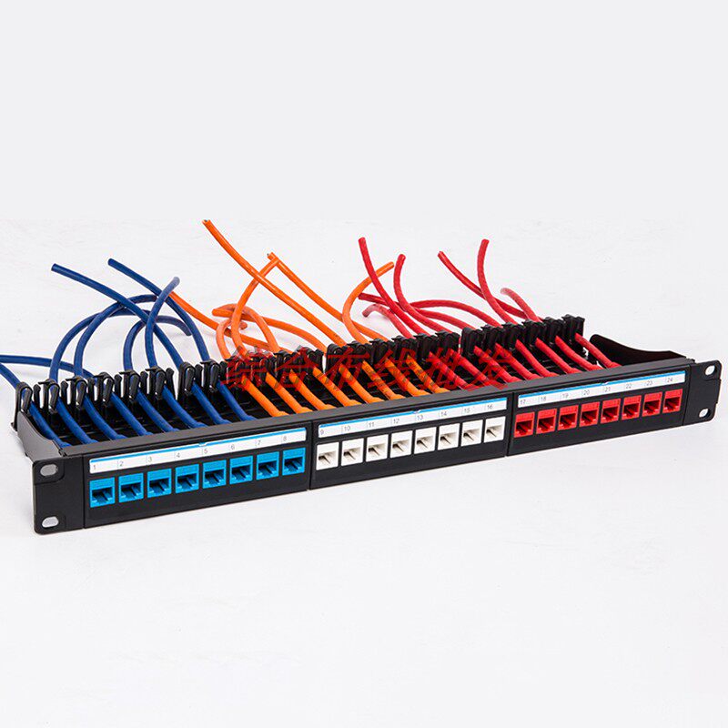 New network straight-through modular distribution frame CAT5E CAT6 CAT6A 24-port network distribution frame