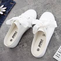 2021 new summer half slippers womens outer wear fashion all-match flat-bottomed net red cool lazy white shoes without heels